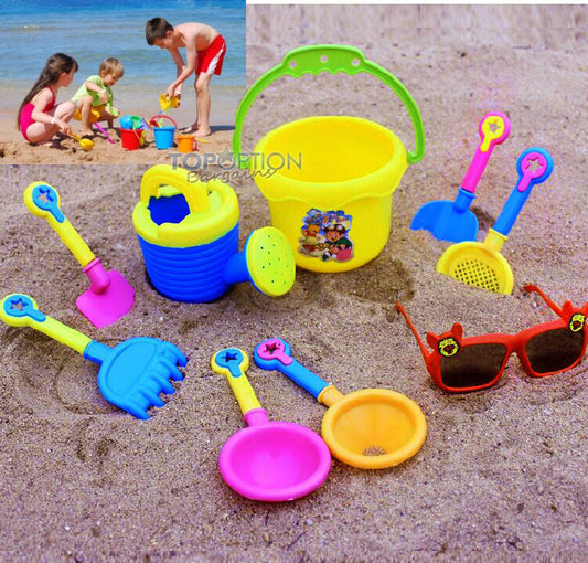 2 x 9PCS Sand Toy Set with 9PCS and 2 Buckets for Beach Fun