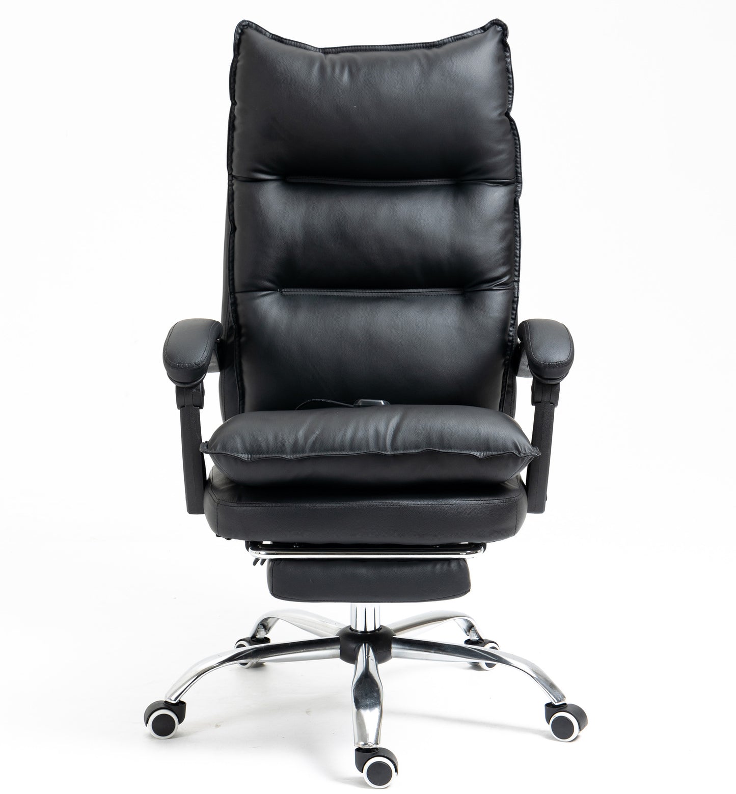 Luxury Executive Reclining Office Chair with Foot Rest and Massager Black