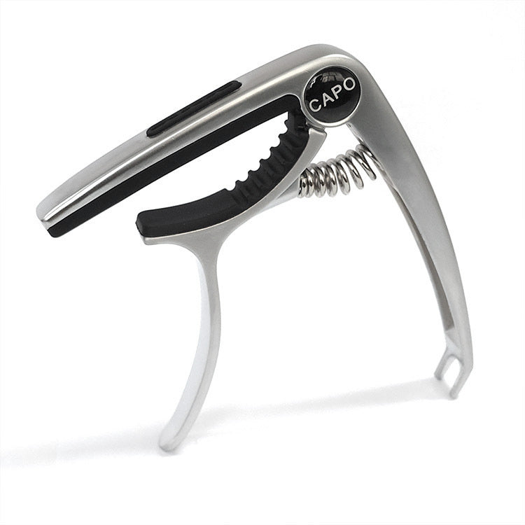 Professional Guitar Capo Clamp Key Tuner for Acoustic and Electric - Silver