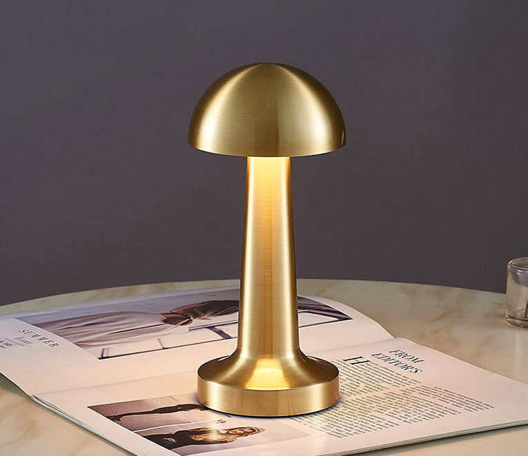 Cordless Touch Sensor LED Table Lamp Gold Dome Night Light