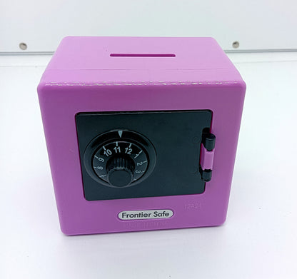 Secure Mini Piggy Bank Safe Deposit Box with Combination Lock Purple