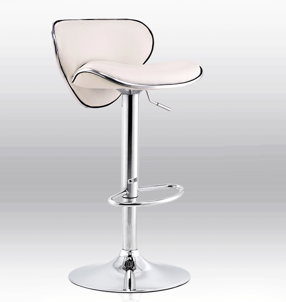 Set of 2 Designer PU Leather Bar Stools Modern White