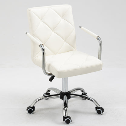 Ergonomic High-Back PU Leather Office Chair White