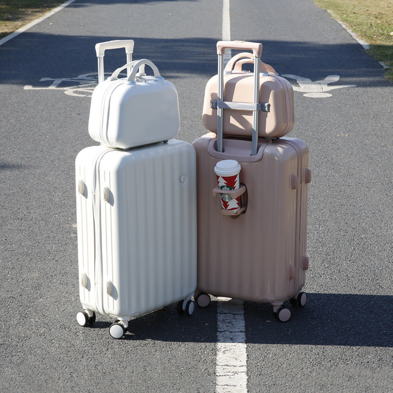 Designer Cabin Carry-On Luggage Set Travel Suitcase White