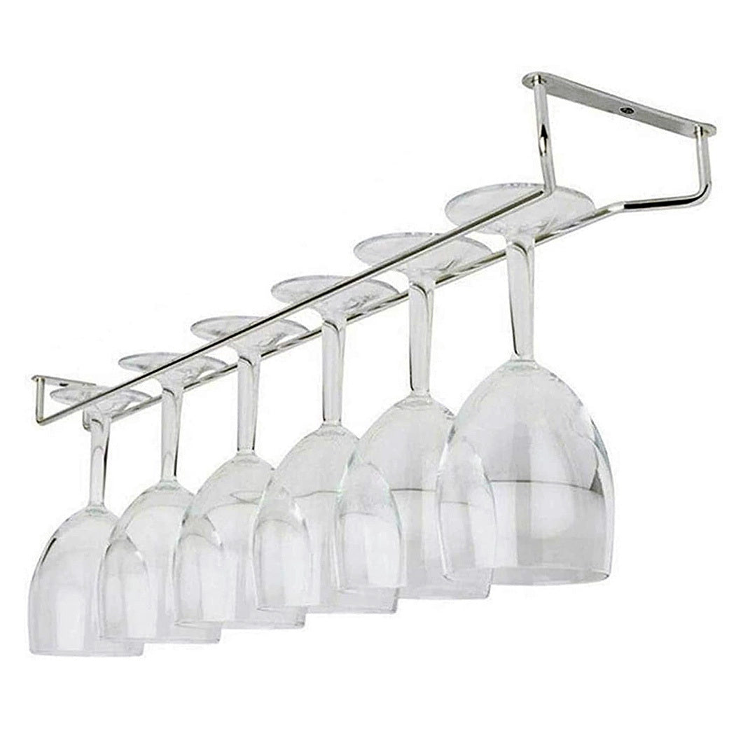 Wine Glass Hanger Rack Under Cabinet Stemware Storage Organizer for Kitchen Bar