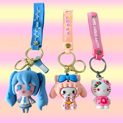 Adorable Anime Figure Keychain Pendant Toy for Bags and Keys