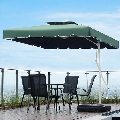 3.5m Large Square Cantilever Outdoor Umbrella Green