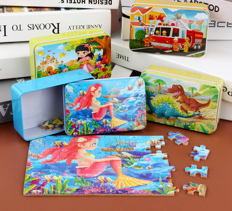 60PCS Wooden Jigsaw Puzzle Kids Educational Toy Mermaid Theme