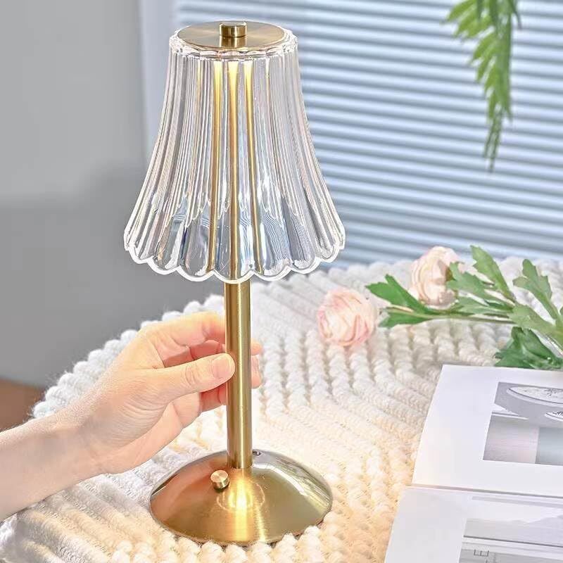 Dimmable Touch Sensor LED Crystal Lamp Retro Night Light