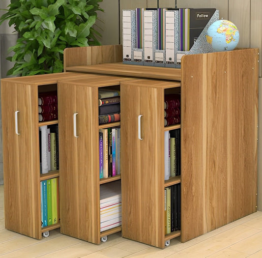 3-Drawer Infinity Vertical Cabinet Shelving System Stylish Storage Oak