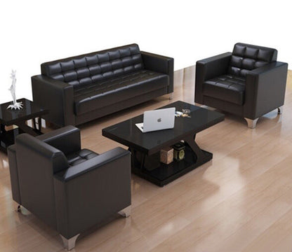 Modern Minimalist Leather Single Seater Sofa Black