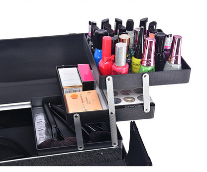 Professional Beauty Makeup Travel Organizer Suitcase for Cosmetics Pink