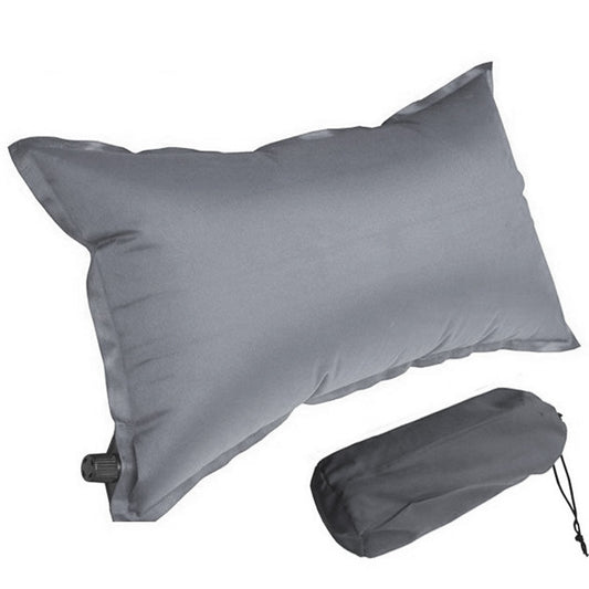 Premium Self-Inflating Travel Pillow with Carry Bag Grey