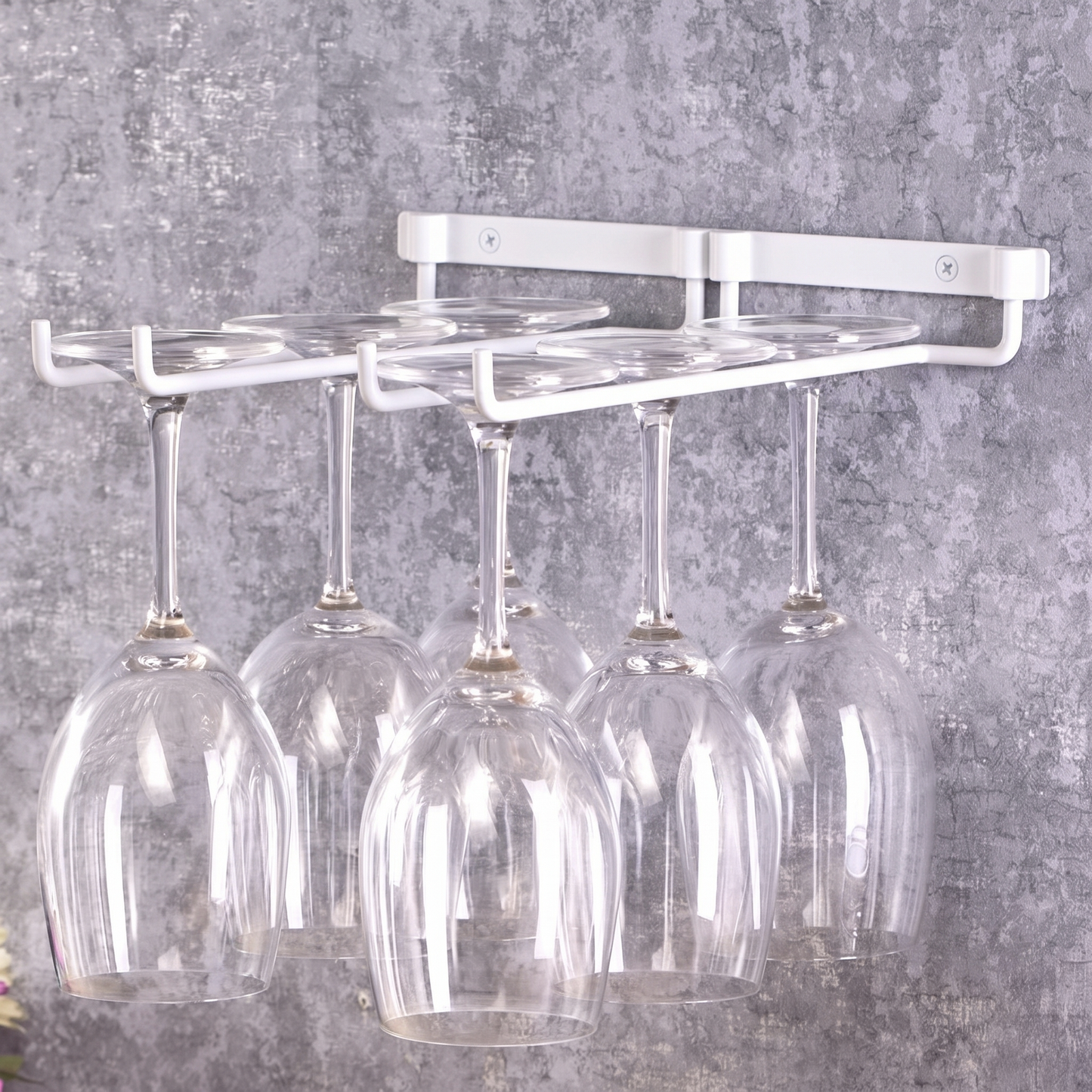 Wine Glass Hanger Rack Under Cabinet Stemware Storage Organizer for Kitchen Bar