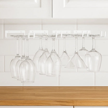 Wine Glass Hanger Rack Under Cabinet Stemware Storage Organizer for Kitchen Bar
