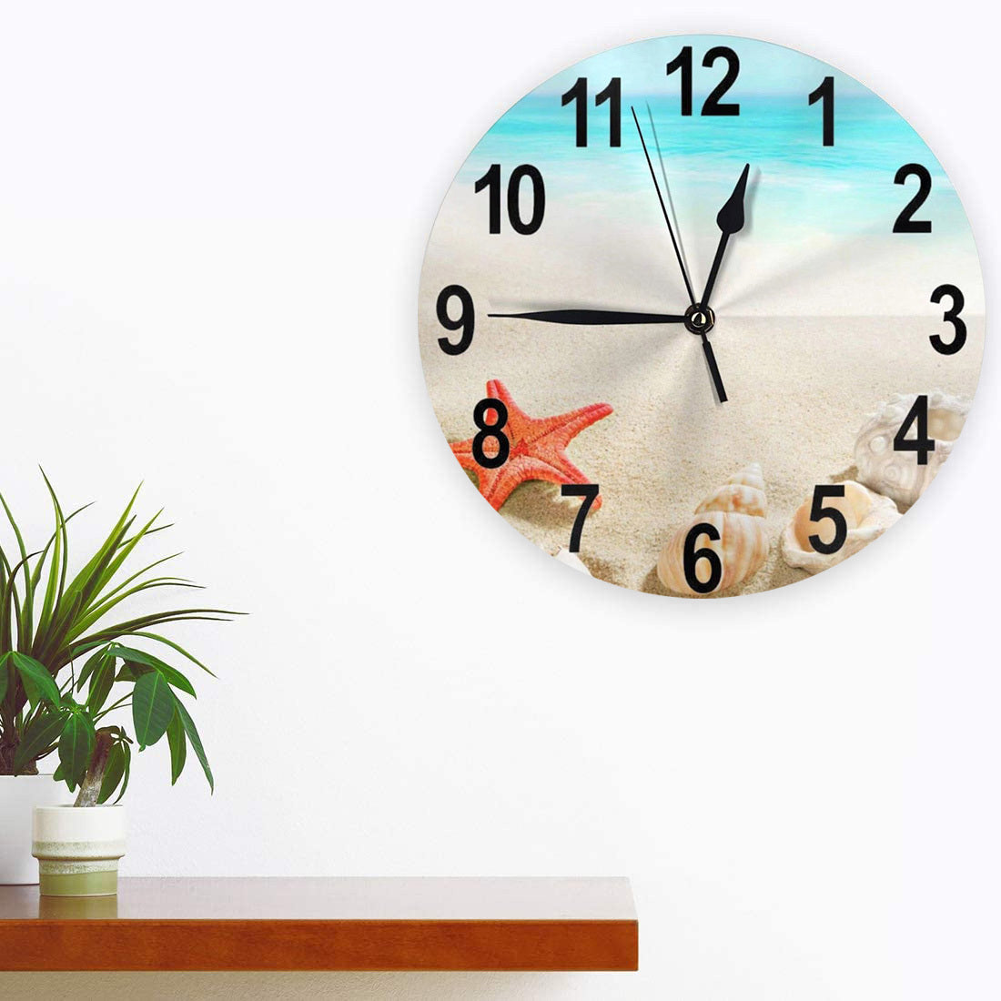 Coastal Wooden Beach Home Decor Wall Clock