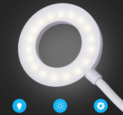 Ultra Bright LED Ring Light Desk Lamp with Adjustable Clip for Perfect Lighting