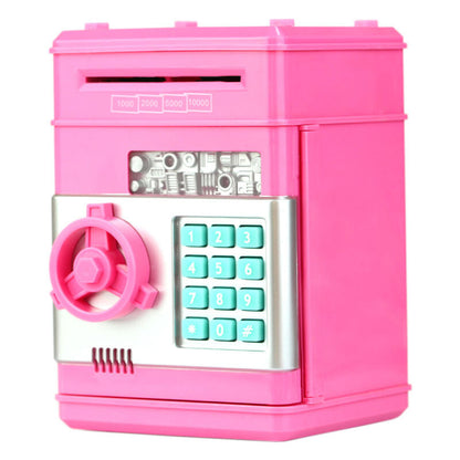 Secure Digital Kids ATM Piggy Bank Safe Money Saving Box with Electronic Lock Pink