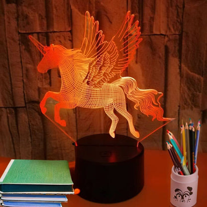 Enchanting 3D Magic Unicorn LED Night Light with Colour-Changing Feature