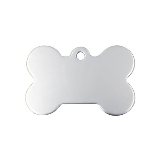 Personalized Dog Bone Shaped Aluminum ID Tag for Pets Silver