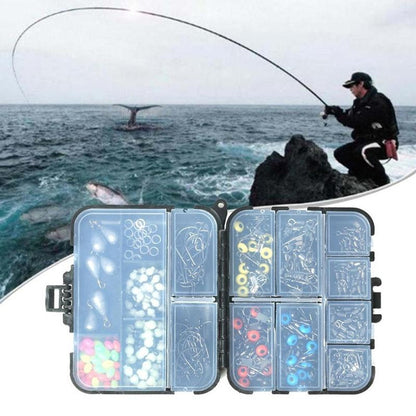 Ultimate Fishing Kit 251 Pcs Lures Hooks Swivels Beads Tackle Box Set