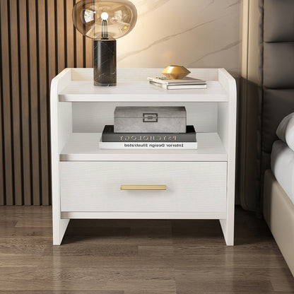 Elegant White Bedside Table Nightstand with Drawer