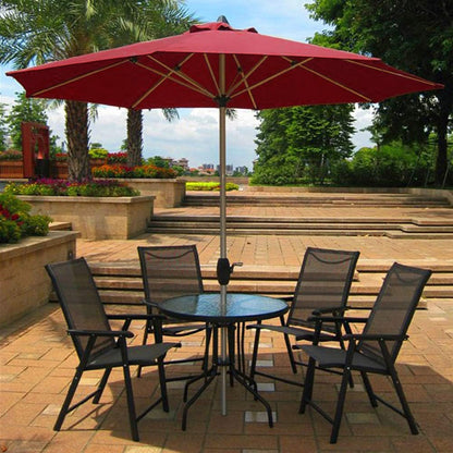 3m Steel Outdoor Garden Patio Market Umbrella Maroon