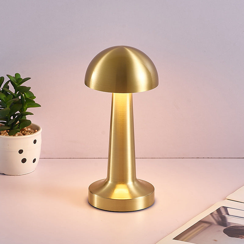 Cordless Touch Sensor LED Table Lamp Gold Dome Night Light