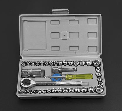 40 PCS Socket Wrench Tool Set Professional Repair Maintenance Kit