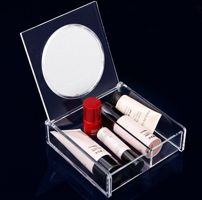 Portable Makeup Organizer with Large Mirror for Crystal Clear Cosmetic Storage