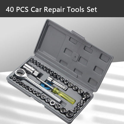 40 PCS Socket Wrench Tool Set Professional Repair Maintenance Kit