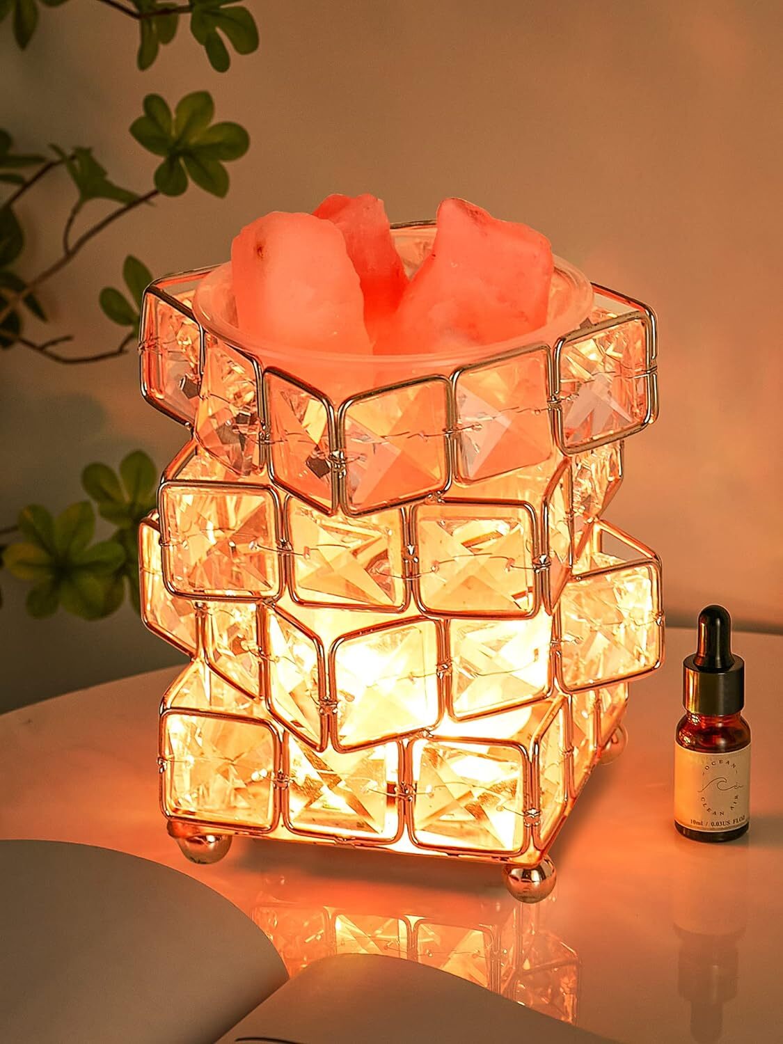 Geometric Diamond Crystal LED Rubik's Cube Table Lamp Decorative Night Light