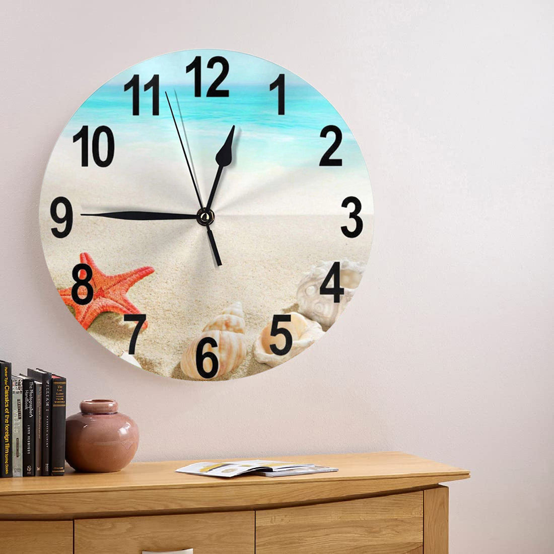 Coastal Wooden Beach Home Decor Wall Clock