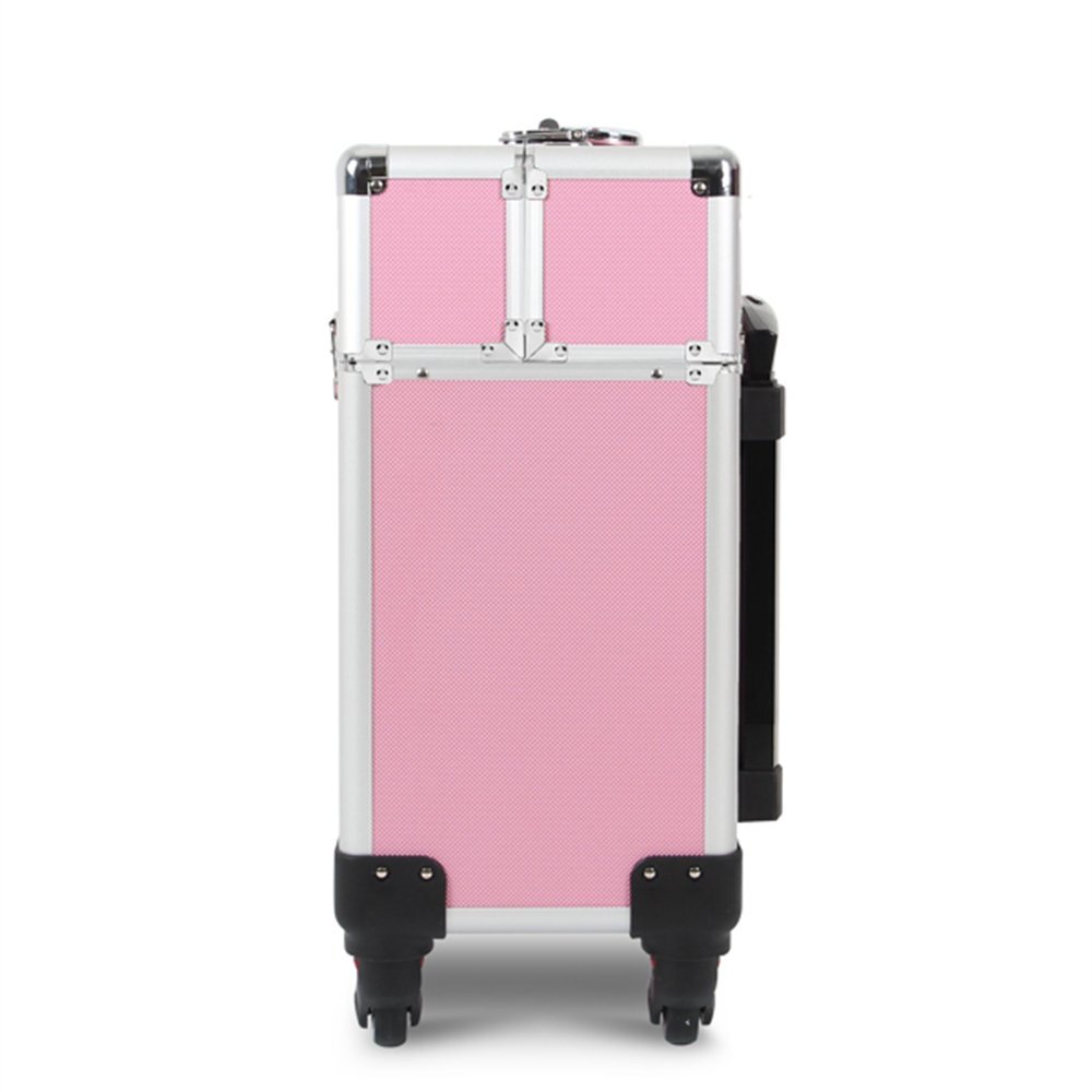 Professional Beauty Makeup Travel Organizer Suitcase for Cosmetics Pink