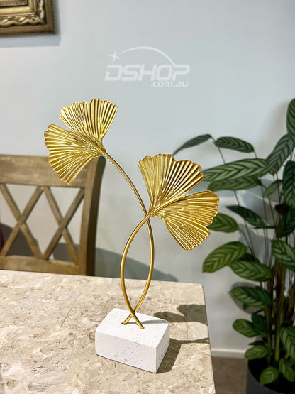 Elegant Ginkgo Leaves Sculpture Home Office Decor