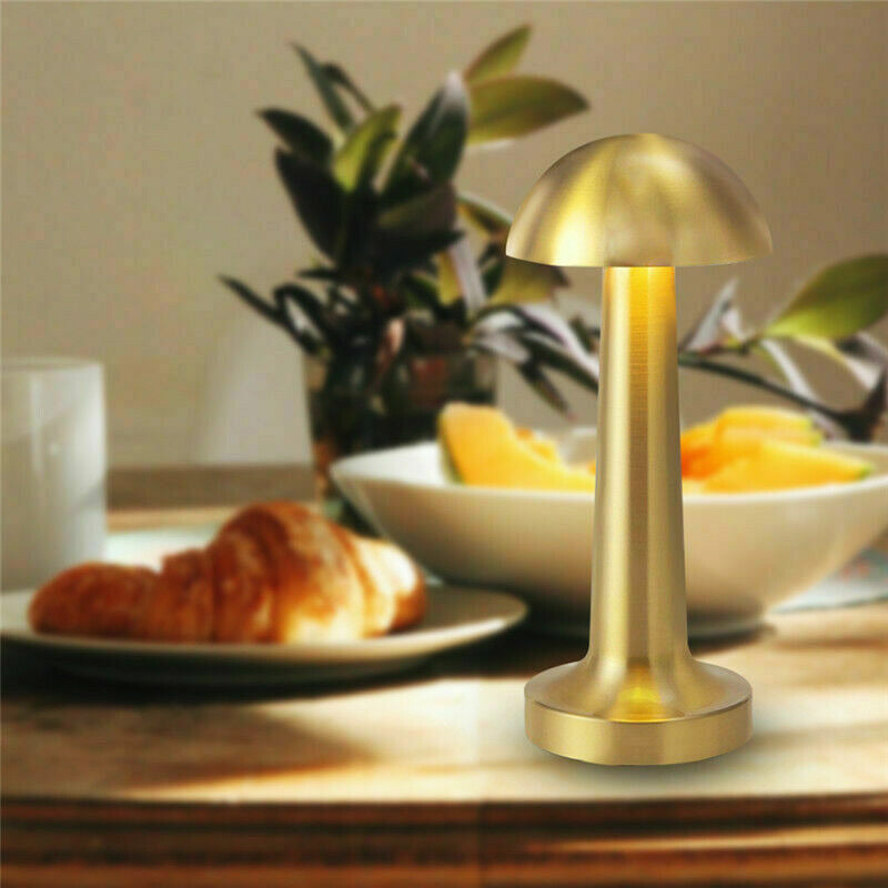 Cordless Touch Sensor LED Table Lamp Gold Dome Night Light