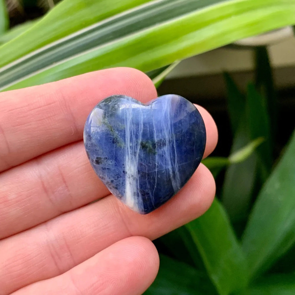 Natural Blue Sodalite Crystal Heart Healing Stone Gemstone