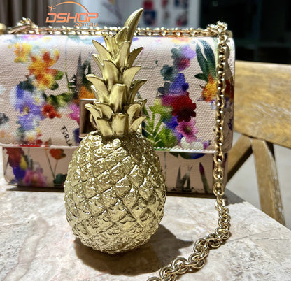 Elegant Gold Pineapple Sculpture Desktop Ornament Decor