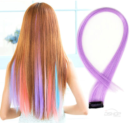 Vibrant Lilac Instant Clip In Hair Extension Highlight