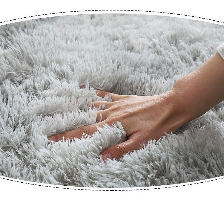 Infinity Round Soft Comfort Shag Rug Platinum