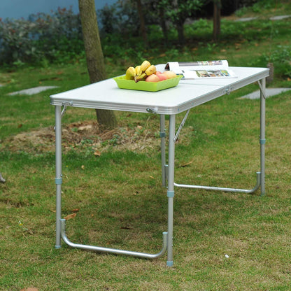 5-Piece Outdoor Folding Camping Table and Chairs Set Portable White