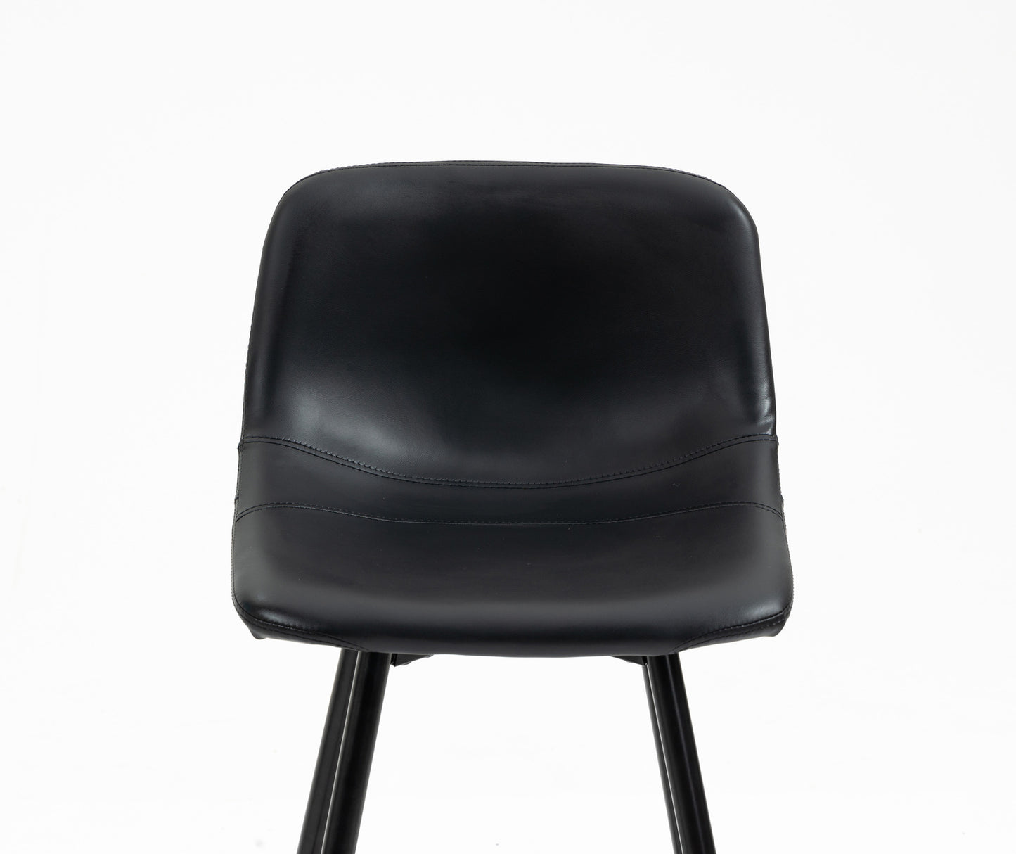 Set of 2 Modern Faux Leather Bar Stools Black