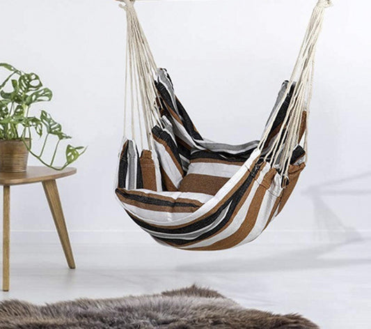 Cozy Cotton Hammock Swing Chair with Cushions for Ultimate Relaxation