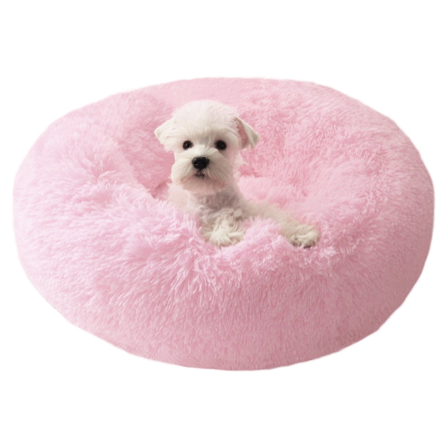 50cm Cozy Plush Soft Fluffy Pet Bed for Dogs and Cats Pink