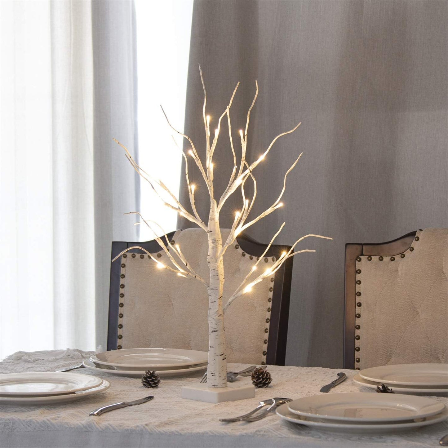 60cm Lighted Birch Tree LED Lamp for Home Decor