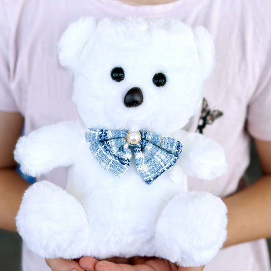 Soft Plush Teddy Bear with Bow Adorable Stuffed Toy