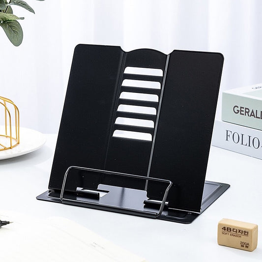 Portable Adjustable Metal Book Stand Reading Rest Black