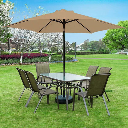 2.7m Steel Outdoor Garden Patio Market Umbrella Beige