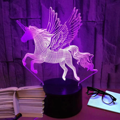 Enchanting 3D Magic Unicorn LED Night Light with Colour-Changing Feature