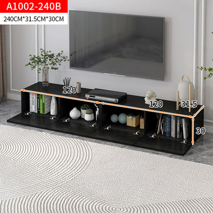 2.4m Claro Wooden TV Cabinet Entertainment Unit Modern Design Black